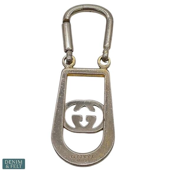 Gucci G. Gucci Vintage Italy Silver-Tone Logo Keyring Bag Charm - Picture 2 of 11